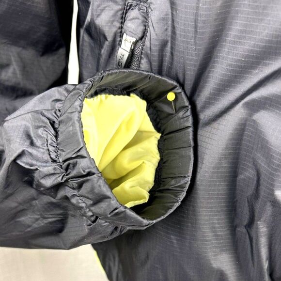 Hilfiger Windbreaker Lined Wm Sz M Navy Blue & Neon Yellow Accents Soft Fabric - Picture 8 of 16